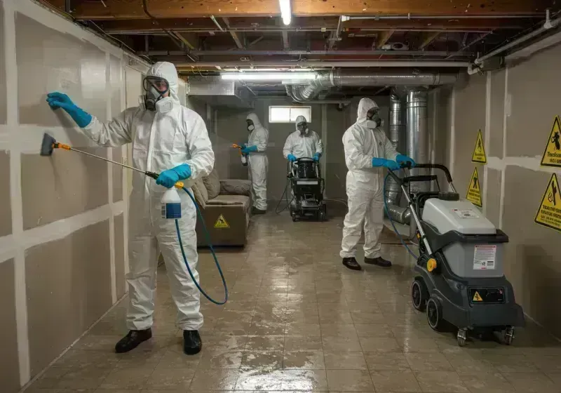 Basement Moisture Removal and Structural Drying process in La Plata, MO